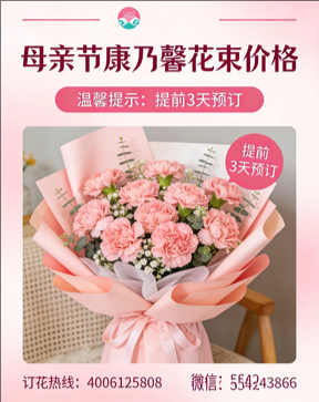 大连中山区花店母亲节康乃馨花束
